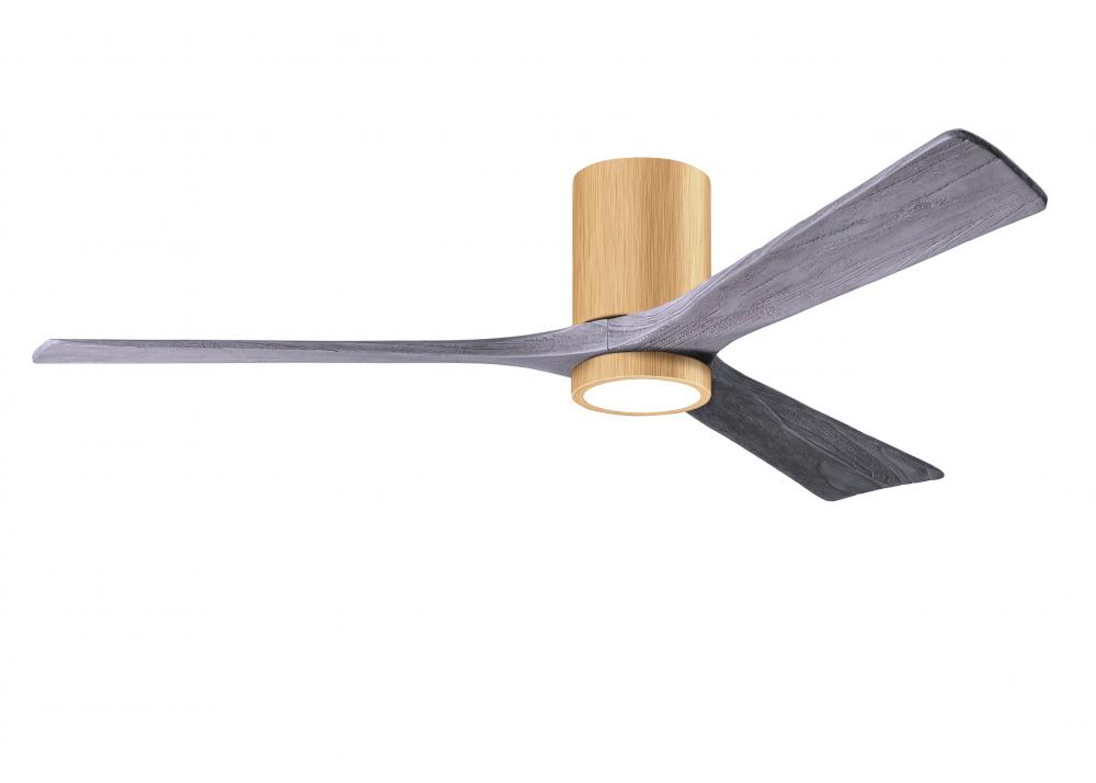 Irene-3HLK-60" Three Blade Flush Mount Paddle Fan-5CCT Integrated LED-Light Maple Tone Finish