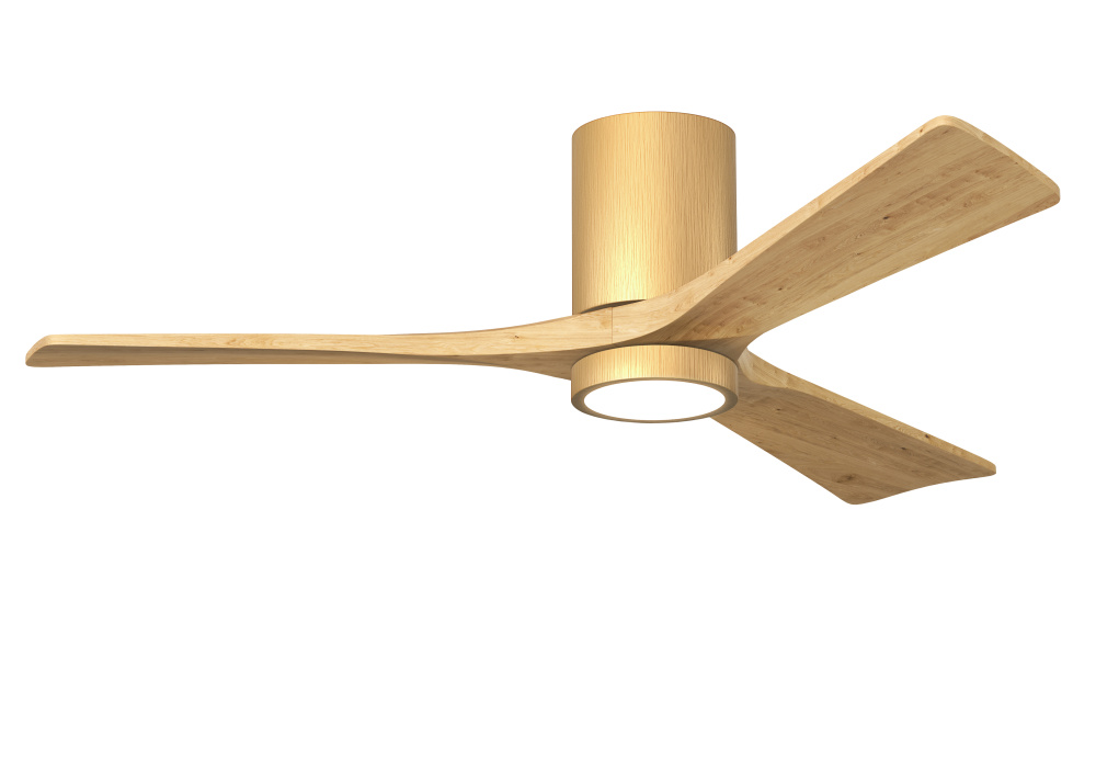 Irene-3HLK-52" Three Blade Flush Mount Paddle Fan-5CCT Integrated LED-B Light Maple Tone Finish
