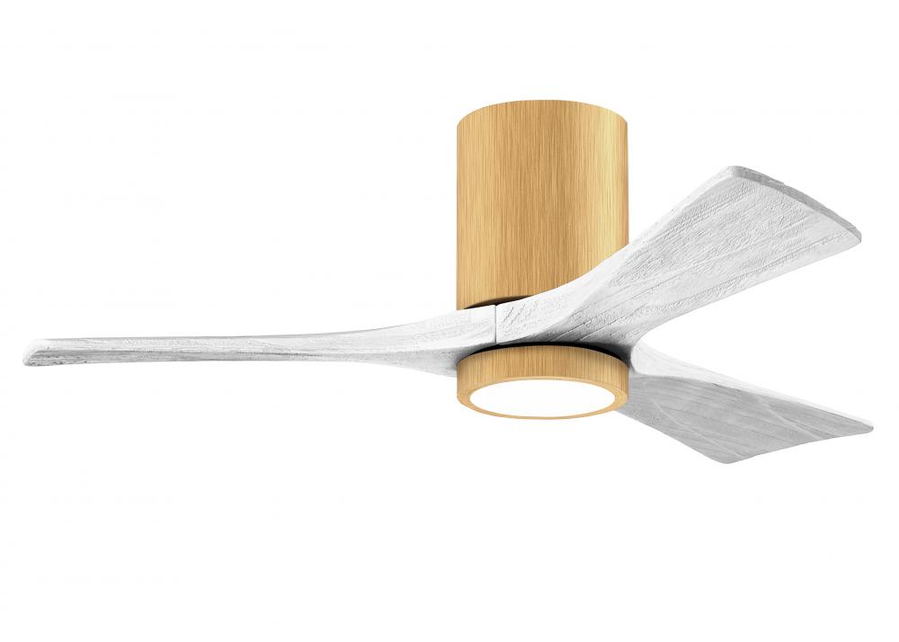 Irene-3HLK-42" Three Blade Flush Mount Paddle Fan-5CCT Integrated LED-Light Maple Tone Finish