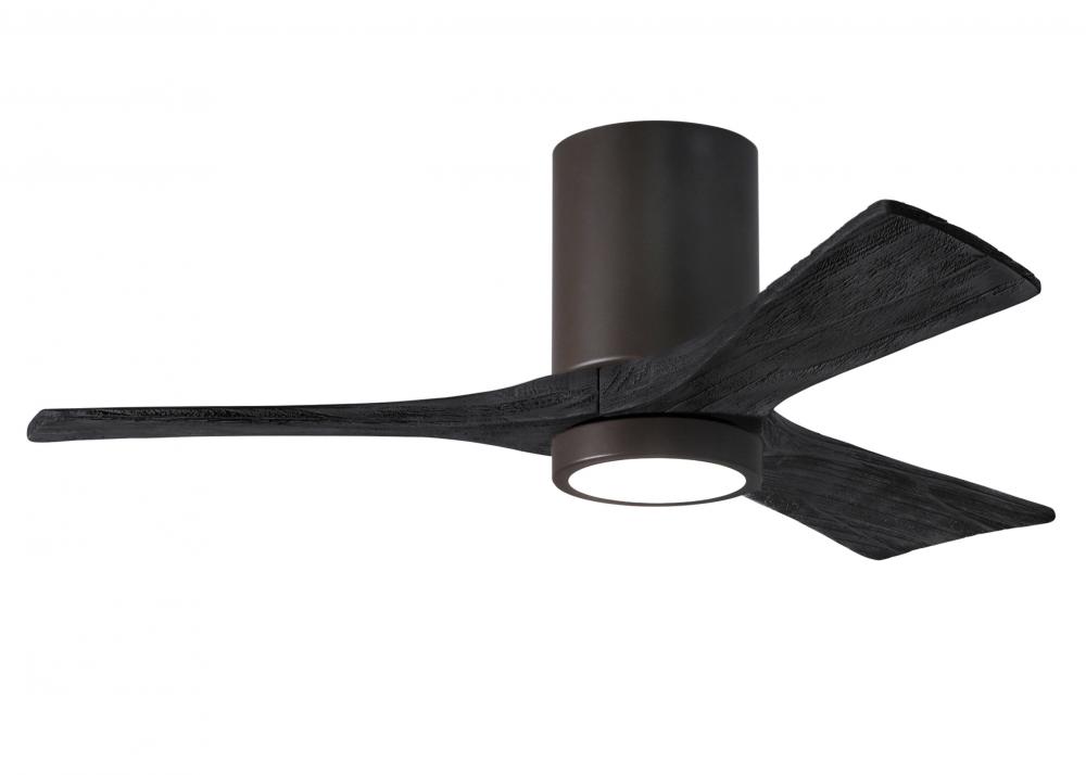 Irene-3HLK-42" Three Blade Flush Mount Paddle Fan-5CCT Integrated LED-Textured Bronze Finish