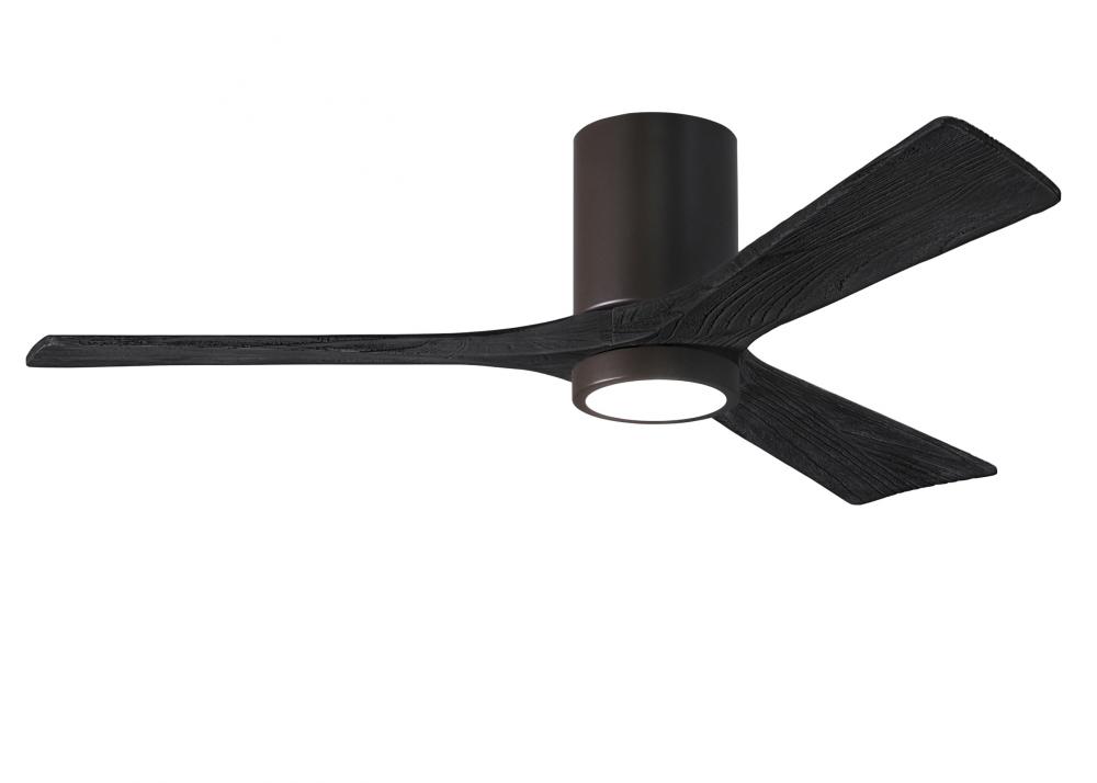 Irene-3HLK-52" Three Blade Flush Mount Paddle Fan-5CCT Integrated LED-Textured Bronze Finish