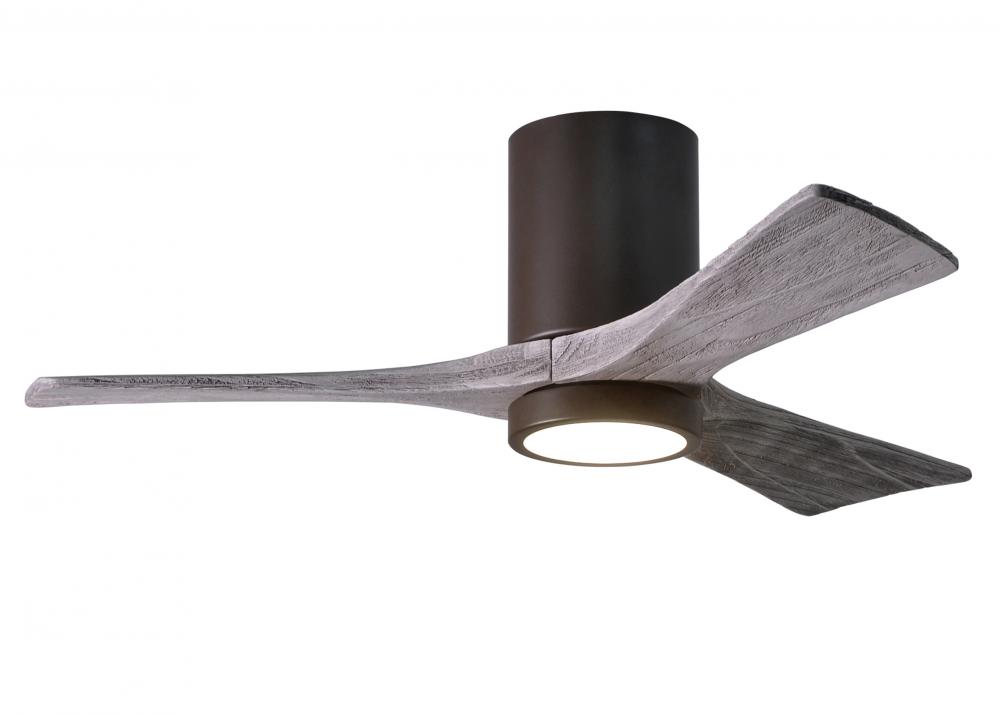 Irene-3HLK-42" Three Blade Flush Mount Paddle Fan-5CCT Integrated LED-Textured Bronze Finish
