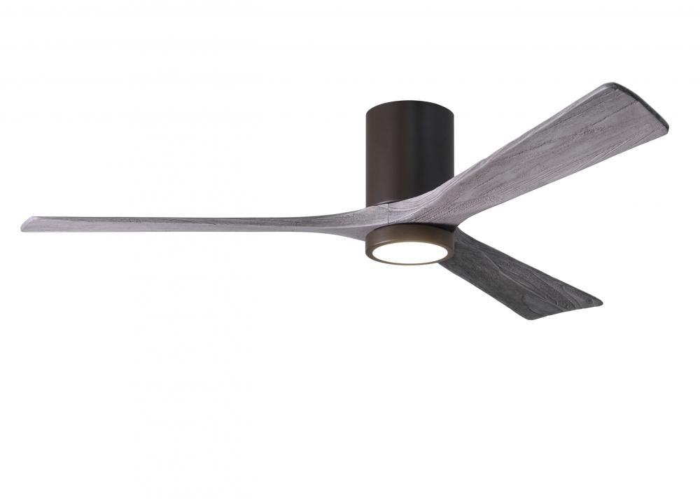 Irene-3HLK-60" Three Blade Flush Mount Paddle Fan-5CCT Integrated LED-Textured Bronze Finish