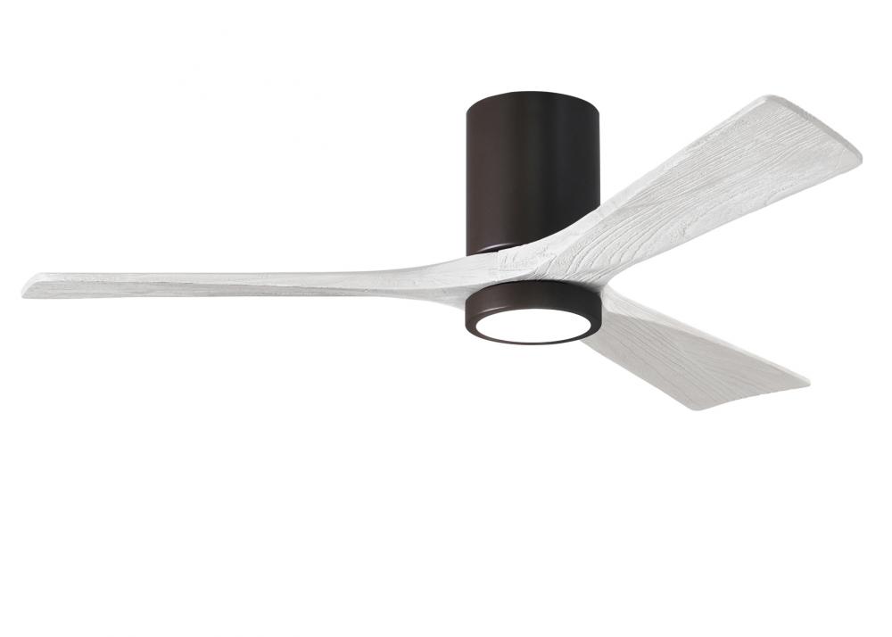 Irene-3HLK-52" Three Blade Flush Mount Paddle Fan-5CCT Integrated LED-Textured Bronze Finish