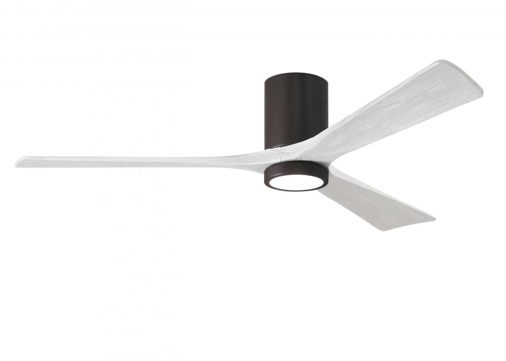 Irene-3HLK-60" Three Blade Flush Mount Paddle Fan-5CCT Integrated LED-Textured Bronze Finish