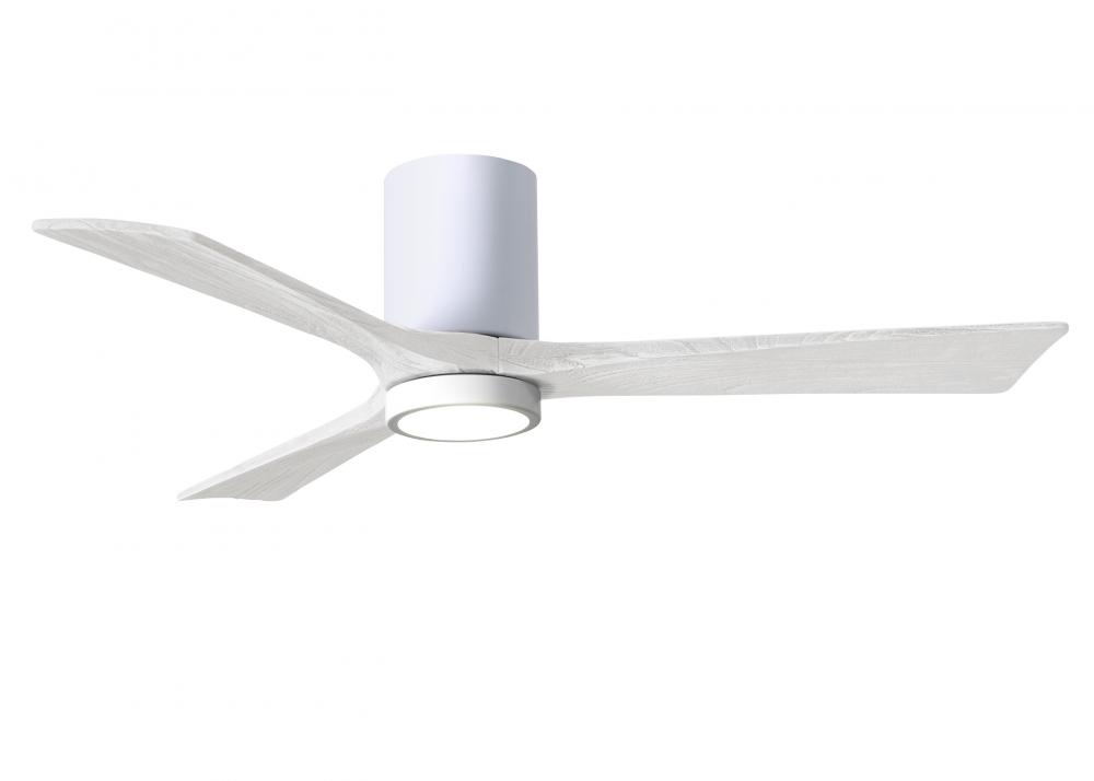 Irene-3HLK-52" Three Blade Flush Mount Paddle Fan-5CCT Integrated LED-Gloss White Finish