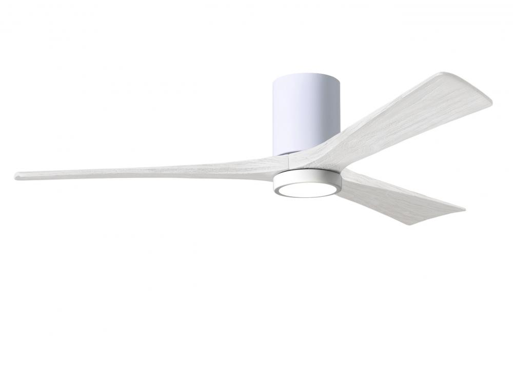 Irene-3HLK-60" Three Blade Flush Mount Paddle Fan-5CCT Integrated LED-Gloss White Finish