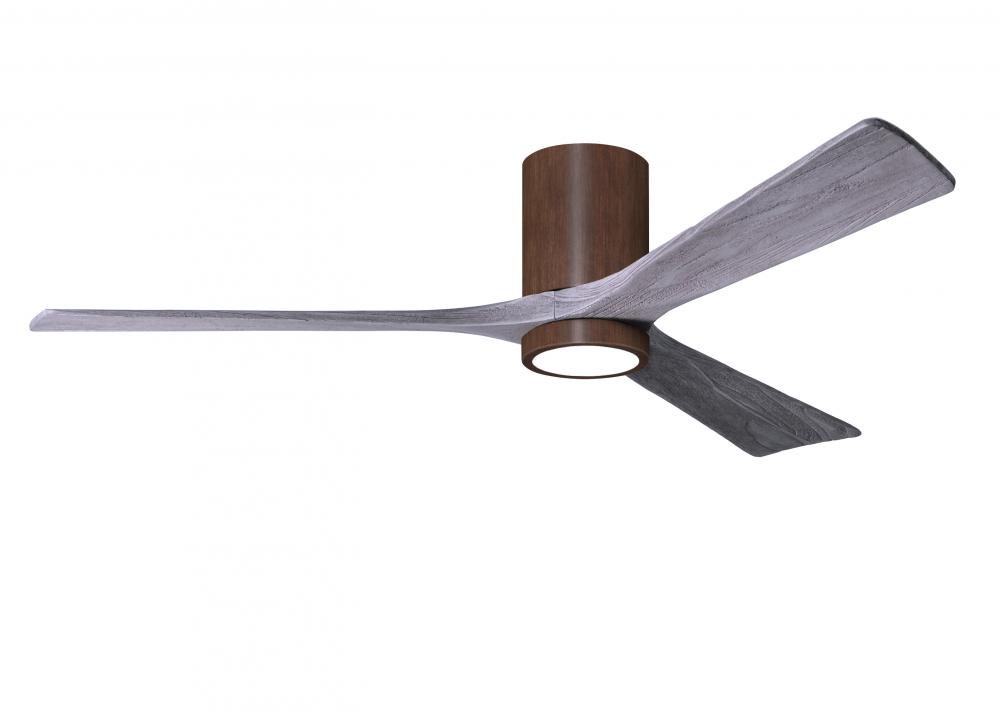 Irene-3HLK-60" Three Blade Flush Mount Paddle Fan-5CCT Integrated LED-Walnut Tone Finish