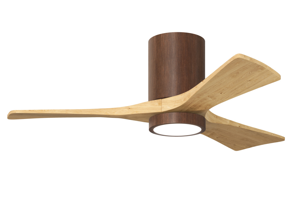 Irene-3HLK-42" Three Blade Flush Mount Paddle Fan-5CCT Integrated LED-Walnut Tone Finish