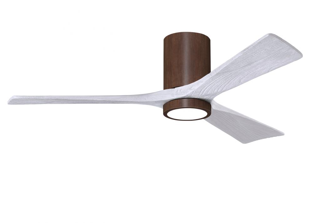 Irene-3HLK-52" Three Blade Flush Mount Paddle Fan-5CCT Integrated LED-Walnut Tone Finish