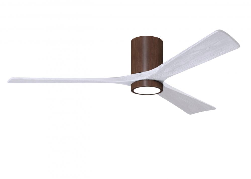 Irene-3HLK-60" Three Blade Flush Mount Paddle Fan-5CCT Integrated LED-Walnut Tone Finish
