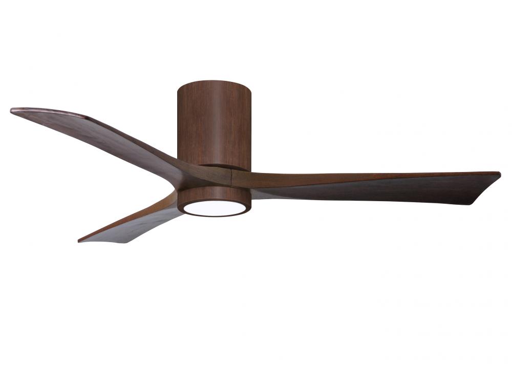 Irene-3HLK-52" Three Blade Flush Mount Paddle Fan-5CCT Integrated LED-Walnut Tone Finish