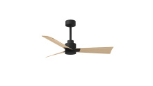 Matthews Fan Company AK-BK-LM-42 - Alessandra - 42" Three Blade Transitional Ceiling Fan - Matte Black Finish - Light Maple Blades