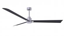 Matthews Fan Company AK-BN-BK-72 - Alessandra - 72" Three Blade Transitional Ceiling Fan - Brushed Nickel Finish - Matte Black Blad
