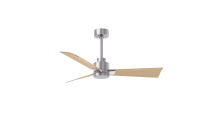 Matthews Fan Company AK-BN-LM-42 - Alessandra - 42" Three Blade Transitional Ceiling Fan - Brushed Nickel Finish - Light Maple Blad