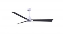 Matthews Fan Company AK-MWH-BK-56 - Alessandra - 56" Three Blade Transitional Ceiling Fan - Matte White Finish - Matte Black Blades