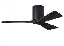Matthews Fan Company IR3H-BK-BK-42 - Irene-3H - Three Blade Flush Mount Paddle Fan - 42" - Matte Black Finish - Matte Black Blades