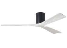 Matthews Fan Company IR3H-BK-MWH-60 - Irene-3H - Three Blade Flush Mount Paddle Fan - 60" - Matte Black Finish - Matte White Blades
