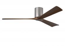 Matthews Fan Company IR3H-BN-WA-60 - Irene-3H - Three Blade Flush Mount Paddle Fan - 60" - Brushed Nickel Finish - Walnut Tone Blades