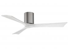 Matthews Fan Company IR3H-BP-MWH-52 - Irene-3H - Three Blade Flush Mount Paddle Fan - 52" - Brushed Pewter Finish - Matte White Blades