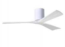 Matthews Fan Company IR3H-WH-MWH-52 - Irene-3H - Three Blade Flush Mount Paddle Fan - 52" - Gloss White Finish - Matte White Blades