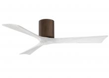 Matthews Fan Company IR3H-WN-MWH-52 - Irene-3H - Three Blade Flush Mount Paddle Fan - 52" - Walnut Finish - Matte White Blades