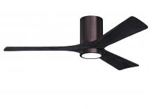 Matthews Fan Company IR3HLK-BB-BK-52 - Irene-3HLK-52" Three Blade Flush Mount Paddle Fan-5CCT Integrated LED-Brushed Bronze Finish