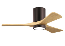 Matthews Fan Company IR3HLK-BB-LM-42 - Irene-3HLK-42" Three Blade Flush Mount Paddle Fan-5CCT Integrated LED-Brushed Bronze Finish