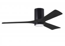 Matthews Fan Company IR3HLK-BK-BK-52 - Irene-3HLK-52" Three Blade Flush Mount Paddle Fan-5CCT Integrated LED-Matte Black Finish