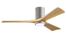 Matthews Fan Company IR3HLK-BN-LM-52 - Irene-3HLK-52" Three Blade Flush Mount Paddle Fan-5CCT Integrated LED-Brushed Nickel Finish