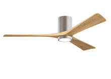 Matthews Fan Company IR3HLK-BN-LM-60 - Irene-3HLK-60" Three Blade Flush Mount Paddle Fan-5CCT Integrated LED-Brushed Nickel Finish