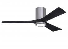 Matthews Fan Company IR3HLK-BP-BK-52 - Irene-3HLK-52" Three Blade Flush Mount Paddle Fan-5CCT Integrated LED-Brushed Pewter Finish