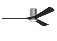 Matthews Fan Company IR3HLK-BP-BK-60 - Irene-3HLK-60" Three Blade Flush Mount Paddle Fan-5CCT Integrated LED-Brushed Pewter Finish