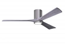 Matthews Fan Company IR3HLK-BP-BW-60 - Irene-3HLK-60" Three Blade Flush Mount Paddle Fan-5CCT Integrated LED-Brushed Pewter Finish