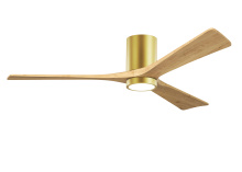 Matthews Fan Company IR3HLK-BRBR-LM-60 - Irene-3HLK-60" Three Blade Flush Mount Paddle Fan-5CCT Integrated LED-Brushed Brass Finish