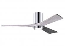 Matthews Fan Company IR3HLK-CR-BW-52 - Irene-3HLK-52" Three Blade Flush Mount Paddle Fan-5CCT Integrated LED-Polished Chrome Finish