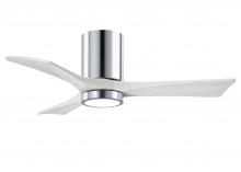 Matthews Fan Company IR3HLK-CR-MWH-42 - Irene-3HLK-42" Three Blade Flush Mount Paddle Fan-5CCT Integrated LED-Polished Chrome Finish