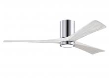 Matthews Fan Company IR3HLK-CR-MWH-60 - Irene-3HLK-60" Three Blade Flush Mount Paddle Fan-5CCT Integrated LED-Polished Chrome Finish