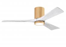 Matthews Fan Company IR3HLK-LM-MWH-52 - Irene-3HLK-52" Three Blade Flush Mount Paddle Fan-5CCT Integrated LED-Light Maple Tone Finish