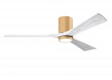 Matthews Fan Company IR3HLK-LM-MWH-60 - Irene-3HLK-60" Three Blade Flush Mount Paddle Fan-5CCT Integrated LED-Light Maple Tone Finish