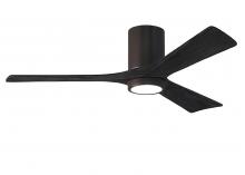 Matthews Fan Company IR3HLK-TB-BK-52 - Irene-3HLK-52" Three Blade Flush Mount Paddle Fan-5CCT Integrated LED-Textured Bronze Finish