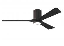Matthews Fan Company IR3HLK-TB-BK-60 - Irene-3HLK-60" Three Blade Flush Mount Paddle Fan-5CCT Integrated LED-Textured Bronze Finish