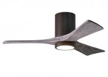 Matthews Fan Company IR3HLK-TB-BW-42 - Irene-3HLK-42" Three Blade Flush Mount Paddle Fan-5CCT Integrated LED-Textured Bronze Finish