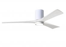 Matthews Fan Company IR3HLK-WH-MWH-60 - Irene-3HLK-60" Three Blade Flush Mount Paddle Fan-5CCT Integrated LED-Gloss White Finish