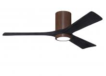 Matthews Fan Company IR3HLK-WN-BK-52 - Irene-3HLK-52" Three Blade Flush Mount Paddle Fan-5CCT Integrated LED-Walnut Tone Finish