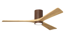 Matthews Fan Company IR3HLK-WN-LM-60 - Irene-3HLK-60" Three Blade Flush Mount Paddle Fan-5CCT Integrated LED-Walnut Tone Finish