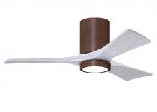 Matthews Fan Company IR3HLK-WN-MWH-42 - Irene-3HLK-42" Three Blade Flush Mount Paddle Fan-5CCT Integrated LED-Walnut Tone Finish