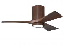 Matthews Fan Company IR3HLK-WN-WA-42 - Irene-3HLK-42" Three Blade Flush Mount Paddle Fan-5CCT Integrated LED-Walnut Tone Finish