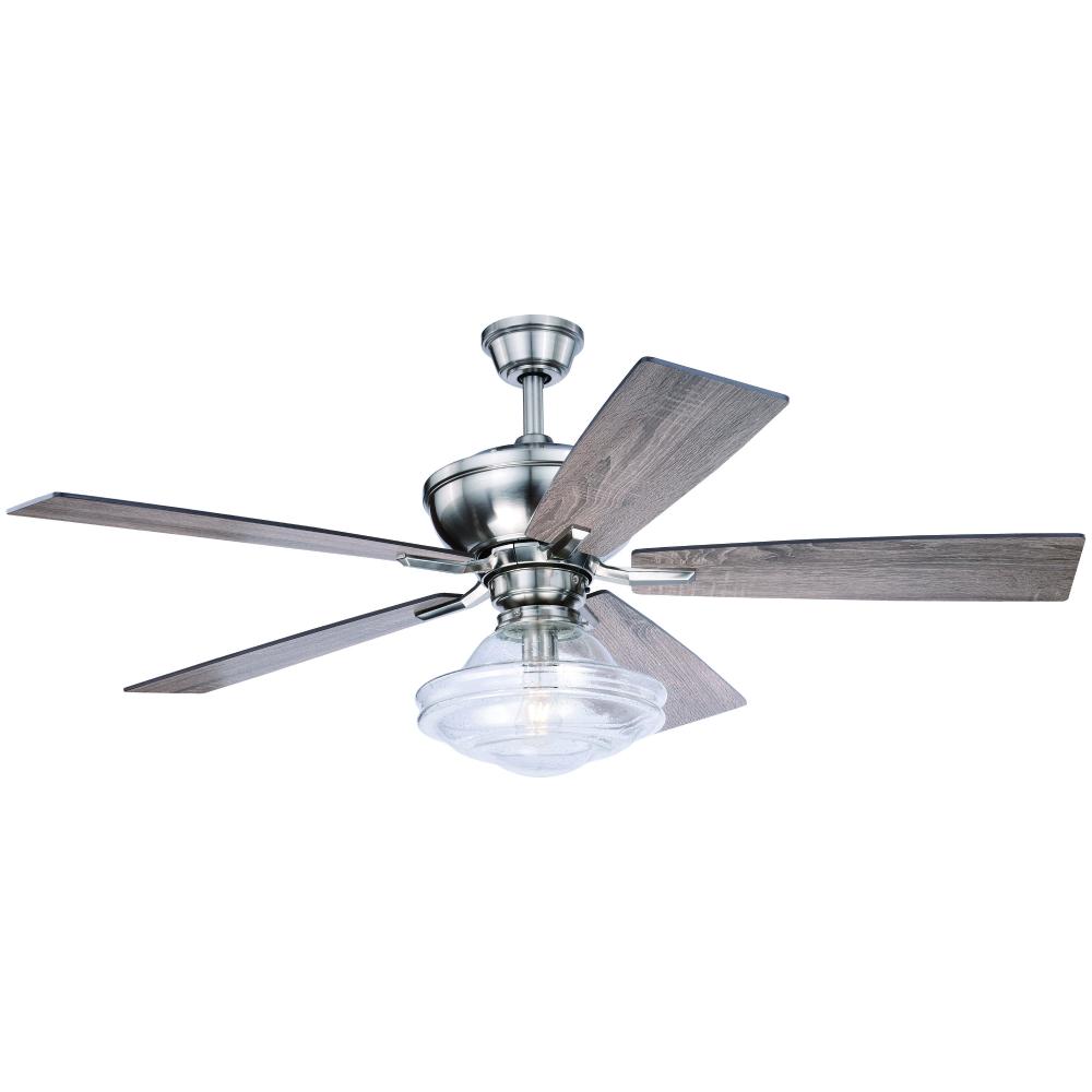 Huntley 52-in LED Ceiling Fan Satin Nickel