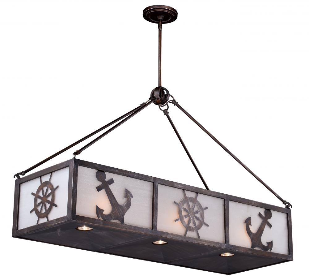 Nautique 9L Linear Chandelier Sterling Bronze